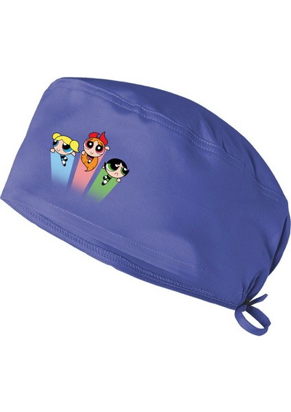 Powerpuff Girls Temalı Bonesi Standart ve Büyük Boy Cerrahi Bone Doktor Hemşire Aşçı