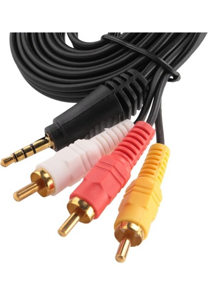 3.5mm Stereo Erkek Jack-3 Rca Av Kablo 1.2 Metre Uydu Alıcısı,tv,ses Sistemi,atari Uyumlu