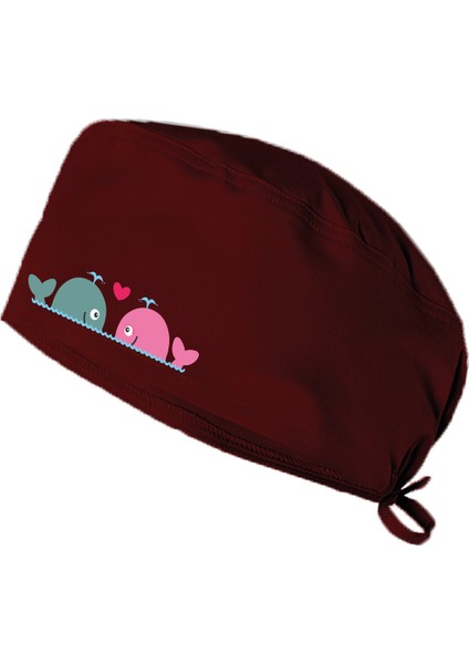 Sevgili Balina Temalı Bonesi Standart ve Büyük Boy Cerrahi Bone Doktor Hemşire Aşçı