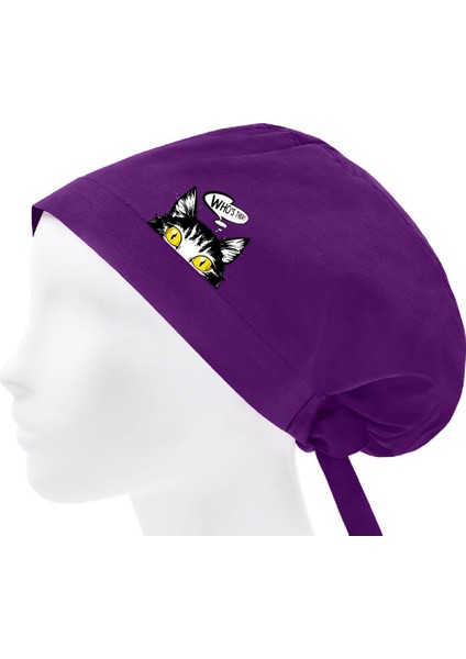 Kedi Temalı Doktor Hemşire Hastane Aşçı Medikal Cerrahi Tesettür Bone