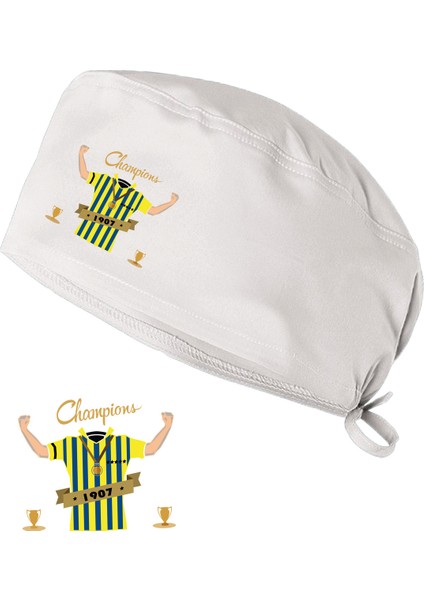 Sarı Lacivert Taraftar Bonesi Standart Boy Cerrahi Bone Doktor Hemşire Şef Aşçı Bonesi