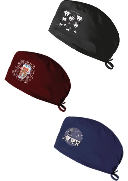 3lü Set Diş Hekimi Cerrahi Bone Doktor Hemşire Hastane Bonesi