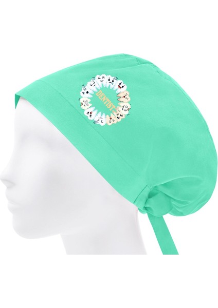 Tesettür Bone Dentist Temalı Doktor Hemşire Hastane Diş Doktoru Bonesi | Yeşil Cerrahi Bone