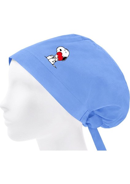 Tesettür Bone Snoopy Kalpli Doktor Hemşire Hastane Aşçı Cerrahi Bone | Geniş Kalıp