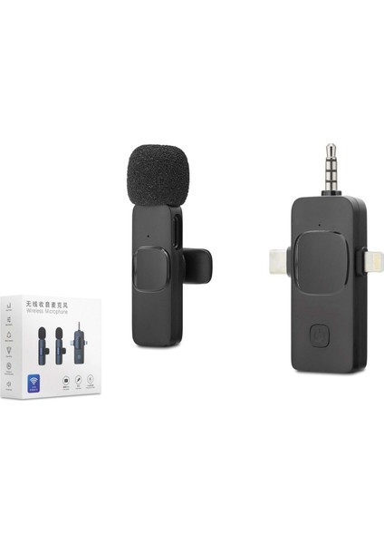 Kablosuz Mikrofon 3.5 mm + Type-C + Lıghtnıng Siyah HDX2781