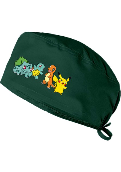 Pikachu Pokemon Temalı Bone Doktor Hemşire Aşçı Şef Bonesi Diş Hekimi Cerrahi Bone