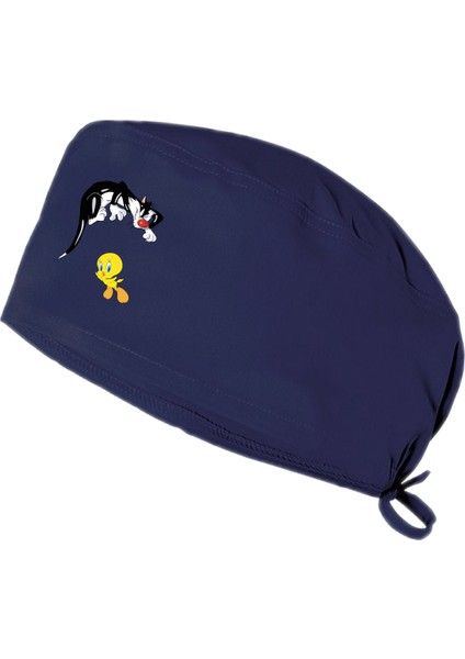 Tweety Temalı Bonesi Standart ve Büyük Boy Cerrahi Bone Doktor Hemşire Aşçı