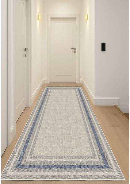 Mavi Gri Dijital Baskı Salon Halısı Kaymaz Tabanlı Yıkanabilir Halı Yolluk fiyatları
