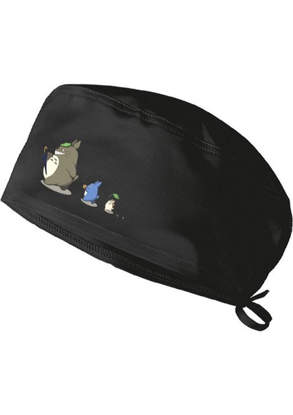 Totoro Temalı Bonesi Standart ve Büyük Boy Cerrahi Bone Doktor Hemşire Aşçı