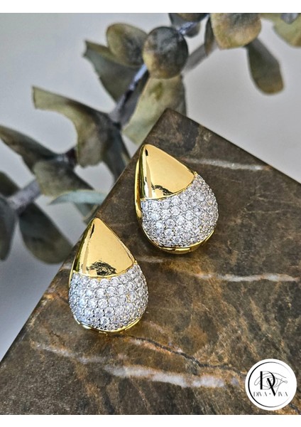 - Glow Earrings – Gold Kaplama Zirkon Detaylı Damla Kadın Küpe (KOD-315) modelleri