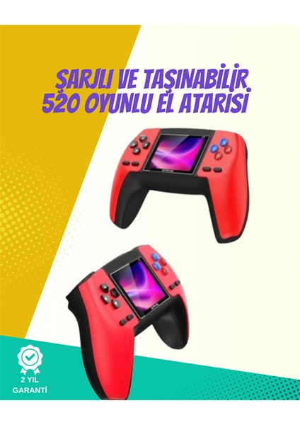 P5 Retro Gamepad – Kompakt Tasarım, 520 Oyun, Nostalji Sevenlere Özel