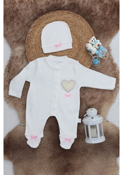 Sema Baby Pamuklu Bebek Tulum Seti 0-3 Ay - Love
