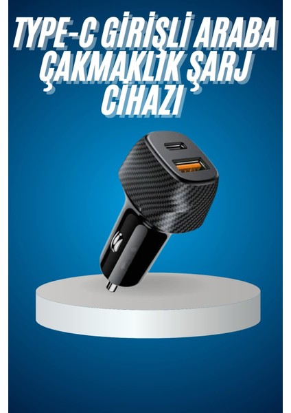 Araç Içi Hızlı Şarj Soketi 38W Oto Çakmaklık Type-C Araba Çakmaklık
