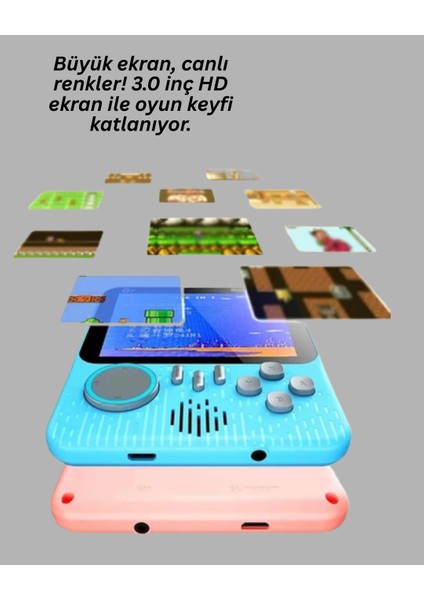 3.5 Inç LCD Ekranlı 666 Oyunlu Taşınabilir Retro Oyun Konsolu modelleri