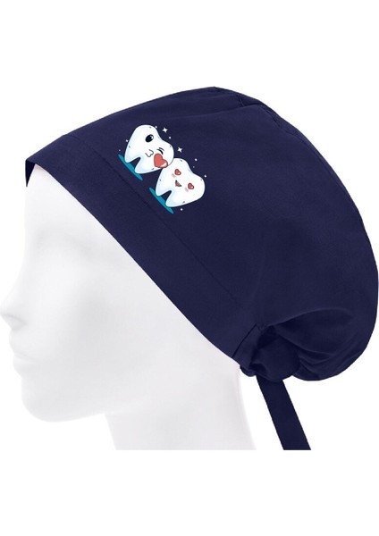 Tesettür Bone Kalpli Dişler Temalı Hastane Diş Doktoru Bonesi | Cerrahi Bone