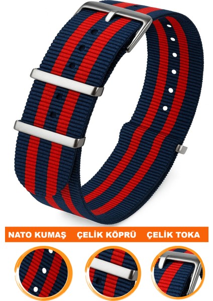18MM-20MM-22MM-29MM Saatlerle Uyumlu Nato Kumaş Tekstil Saat Kordonu Kayışı Nato-Model-29