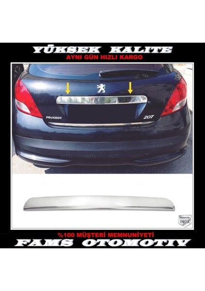 Peugeot 207 Krom Bagaj Çıtası 2006 ve Üzeri Paslanmaz Çelik