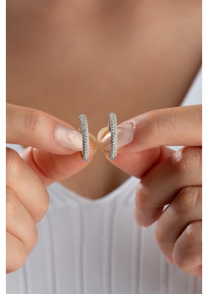 925 Ayar Gümüş Rodyum Kaplama 19 mm Halka Model Küpe fiyatları