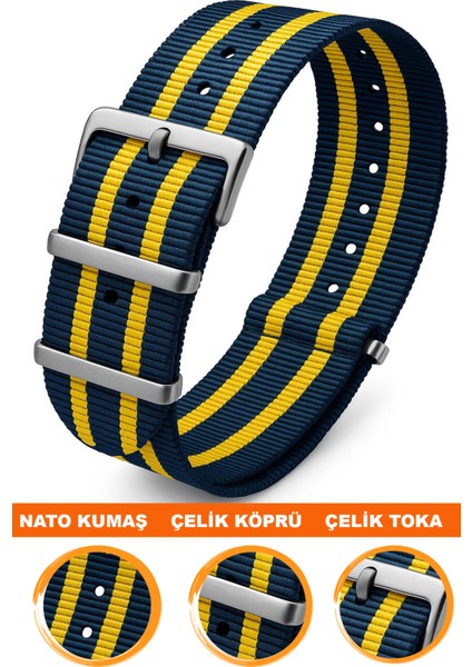 18MM-20MM-22MM-31MM Saatlerle Uyumlu Nato Kumaş Tekstil Saat Kordonu Kayışı Nato-Model-31