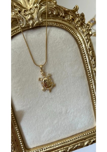 Kaplumbağa Modeli Çelik Gold Kolye fırsatları