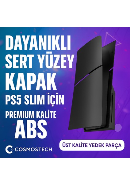 Ps5 Slim Faceplate Kapak Seti – Disc CD & Digital Edition Uyumlu Ön/arka Kasa Değişim Cover Case Siyah modelleri