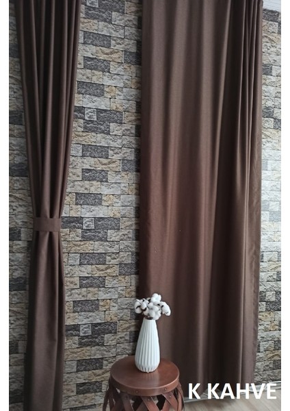 Pilesiz Düz Dikim Çift Kanat Fon Perde