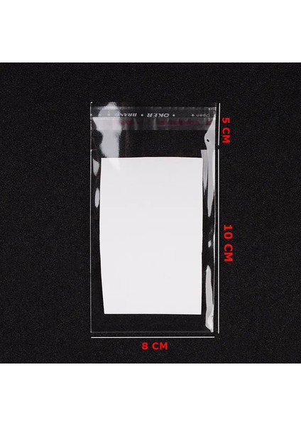 150 Adet 8X15 cm Bantlı Yapışkanlı Şeffaf Opp Jelatin Poşet ( 8X10*5)