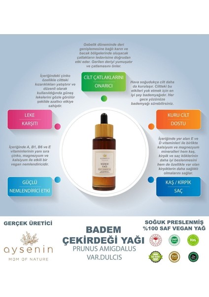 Badem Çekirdeği Yağı / Almond Kernel Oil 50ML. fiyatları