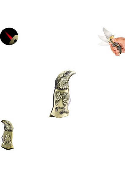 Kartal Başlı Fonksiyonlu Pürmüz Özellikli Çakmak Çakı Özellikli Kırmızı Alev Çakmak