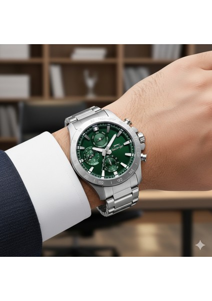 SL.09.2482.2.01 Erkek Kol Saati | 44 mm Yeşil Kadranlı Çelik Güç ve 10 Atm Dayanıklılık modelleri