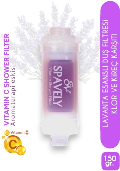 Lavanta Esanslı Duş Başlığı Filtresi Arıtması Güney Kore Menşei Klor Kireç Karşıtı Hoş Kokulu 150 gr