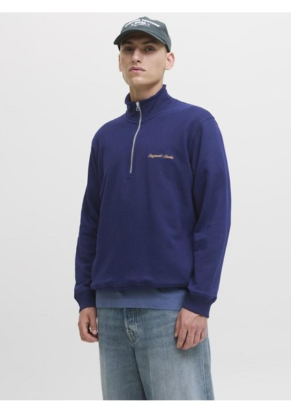 Jack Jones Norrebro Fermuarlı Yaka Relax Fit Erkek Sweat 12282899