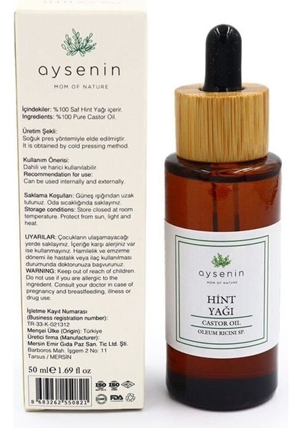Hint Yağı / Castor Oil 50ML Cam Şişe fırsatları