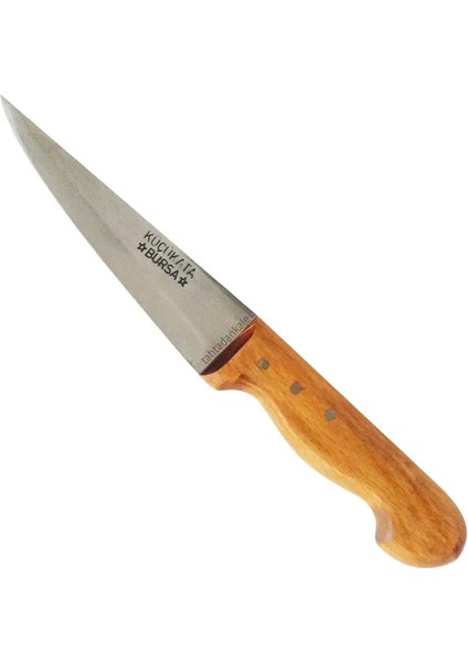 Bursa Kalın Sivri Kasap Bıçağı No:3, 17 cm - Ahşap Sap ( Lisinya )