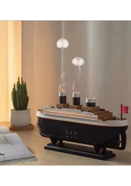 Titanic Gemi Hava Nemlendirici Işıklı Fonksiyonlu Buhar Makinesi Kumandalı ( Lisinya )