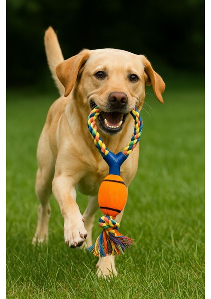 Dayanıklı Halatlı Top Köpek Oyuncağı – Çiğneme ve Getir-Götür Oyunları Için