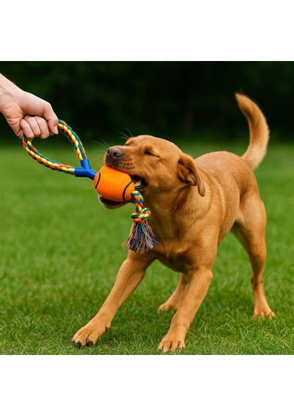 Dayanıklı Halatlı Top Köpek Oyuncağı – Çiğneme ve Getir-Götür Oyunları Için fırsatları
