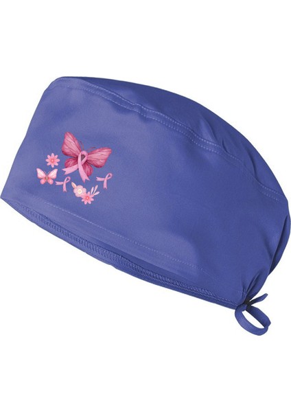 Pembe Kelebek Temalı Bonesi Standart ve Büyük Boy Cerrahi Bone Doktor Hemşire Aşçı