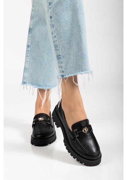 Suins Premium Chapel Model Toka Detaylı Kadın Siyah Kahve Loafer Ayakkabı fiyatları