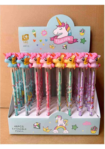 Unicorn Yumurtlayan Kurşun Kalem 48’li Kutu Renkli, Eğlenceli, Sürpriz Oyuncaklı Yazı Kalemi Seti Hediyelik Kalem Takımı modelleri