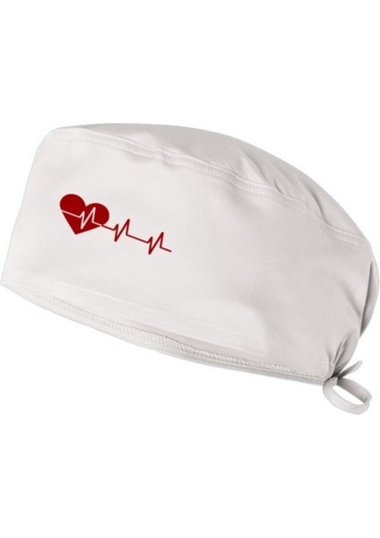 Store Ritimli Kalp Beyaz Cerrahi Bone Doktor Hemşire Bonesi