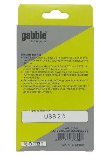 Kaliteli 2.5" HDD Kutusu USB Sata Harici Harddisk Kutusu fiyatları