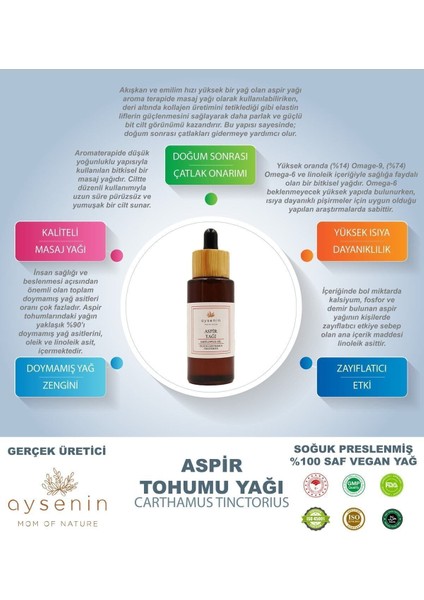Aspir Tohumu Yağı / Safflower Seed Oil 50ML.