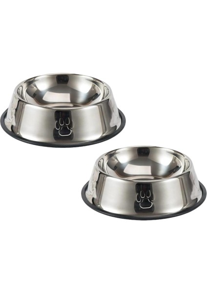Paslanmaz Çelik Kaymaz Tabanlı Kedi/köpek Mama ve Su Kabı