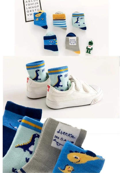 5 Çift Dinazor Desenli Indigo Bebek Çorap ve Çocuk Çorabı Hobins Sportswear & Company fırsatları