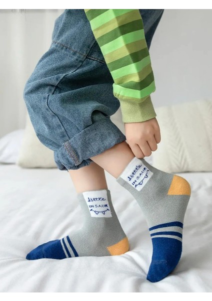5 Çift Dinazor Desenli Indigo Bebek Çorap ve Çocuk Çorabı Hobins Sportswear & Company