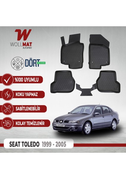 Seat Toledo Paspas 1999 2005 Arası 3D Havuzlu Paspas Seti