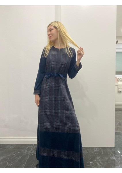 Kadın Uzun Kollu Nubuk Kadife Uzun Elbise fırsatları