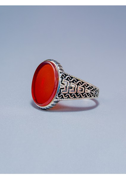 Doğal Kırmızı Akik Taşlı 925 Ayar Gümüş Erkek Yüzük – El Yapımı Tasarım modelleri