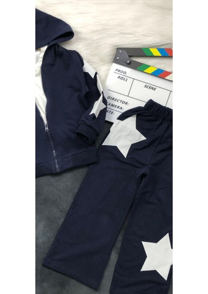 Kız Çocuk Yıldız Aplike Üçlü Takım - Hırka - Body - Pantolon - %100 Pamuklu fiyatları